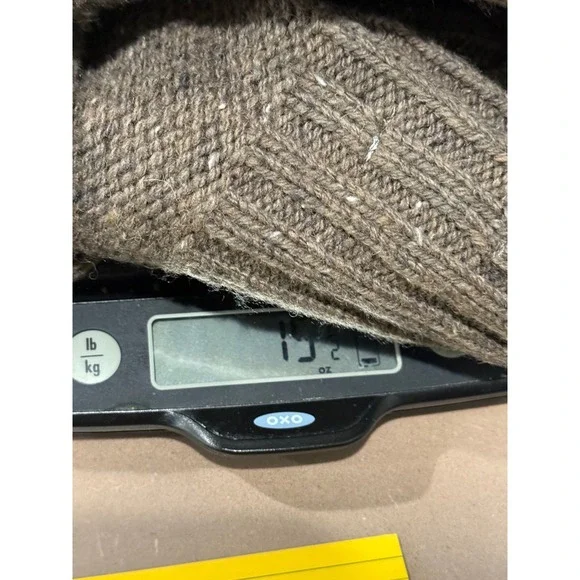 New! Ruff Hewn Womens XL Wool Brown Cable Knit Button Sleeve Turtleneck Top - Picture 8 of 8